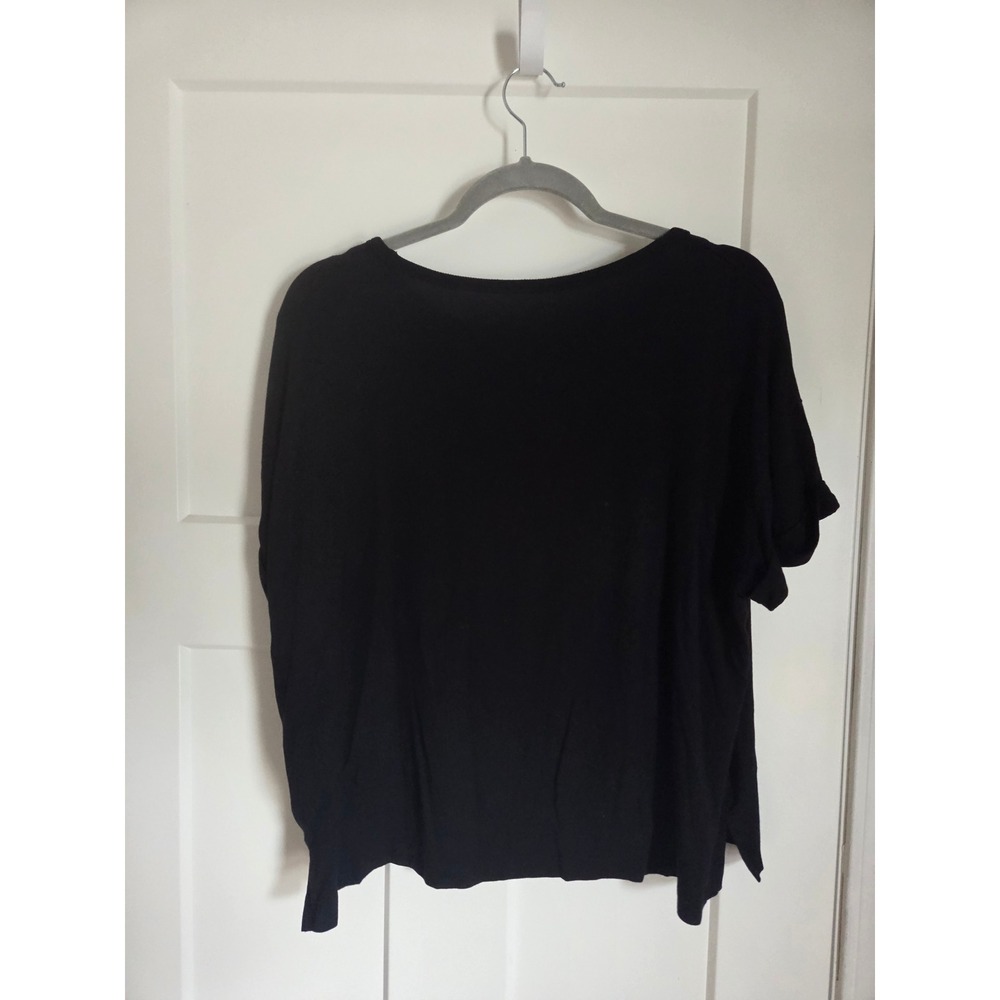 American Eagle Soft & Sexy Black Pocket T-Shirt Boxy Short Sleeve Top Womens L
